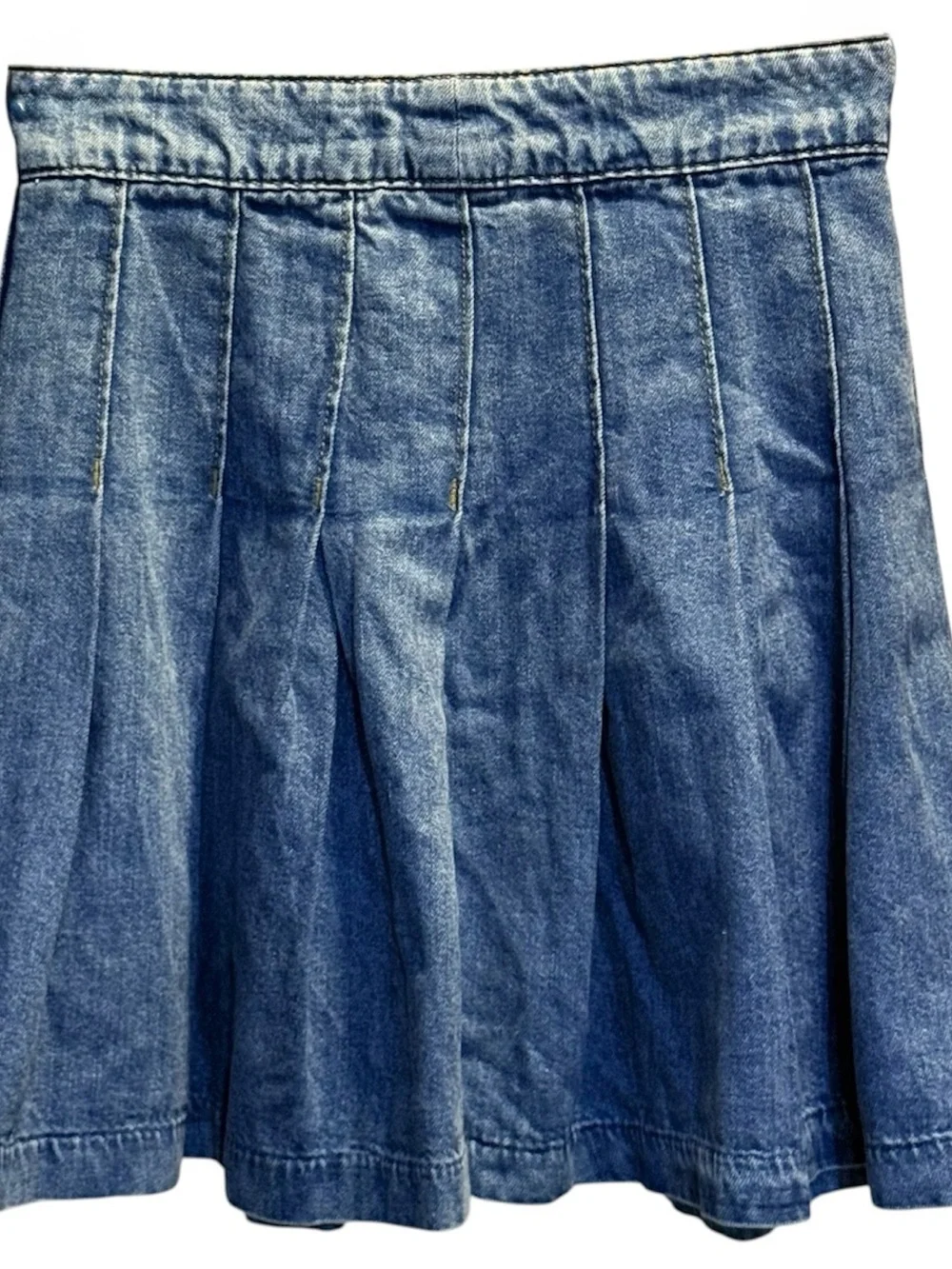 VINTAGE Archival Y2K H&M Divided “Angelic Denim” Pleated Mini Skirt